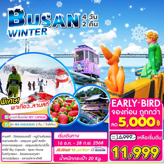 ทัวร์เกาหลี BUSAN WINTER 4วัน 2คืน (7C)